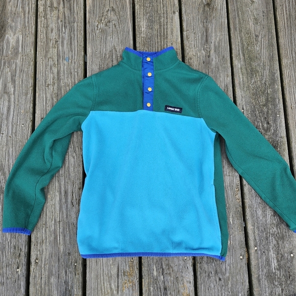 Lands’End Color Block Fleece Blue ans Green - Picture 7 of 7